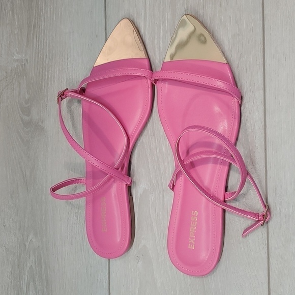 Express Womens Gladiator Flats sandals shoes sz 7 - Picture 2 of 12